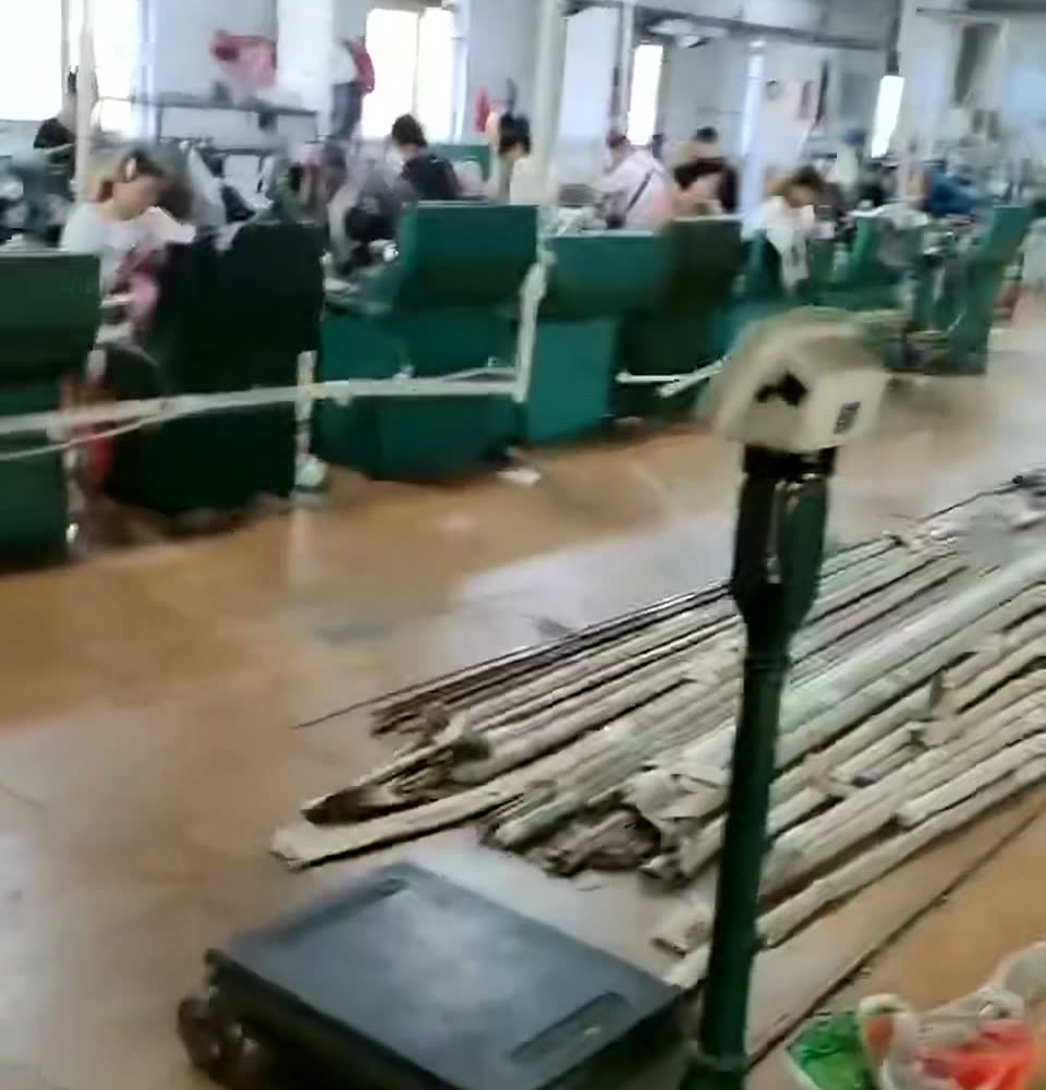 The machining hall, with incoming raw material on the floor